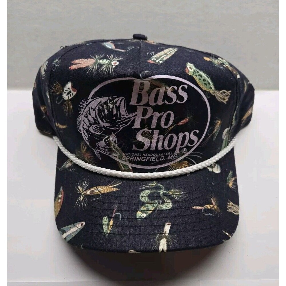 90s Bass Pro Shops Springfield Mo.Fly Fishing Lures Adjustable Trucker Hat
